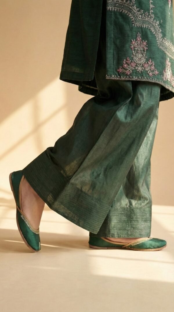 Luxury Embroidered 3-Piece – Emerald Green