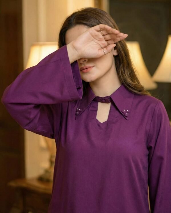 Anamira Plain Casual 2-Piece – Plum Purple