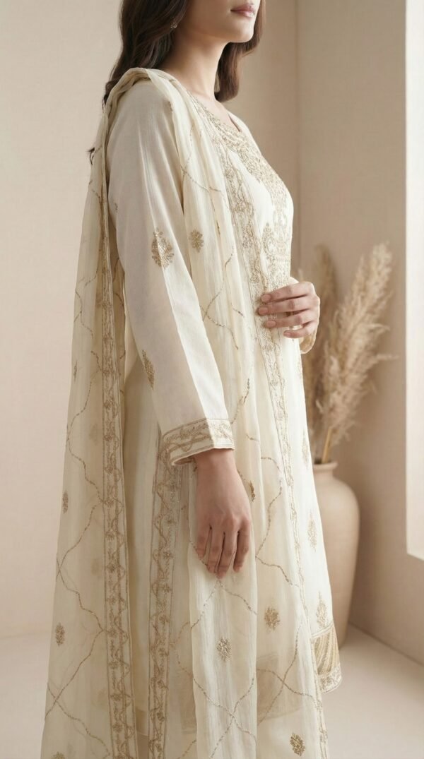 Anamira Premium Ivory Embroidered 3-Piece