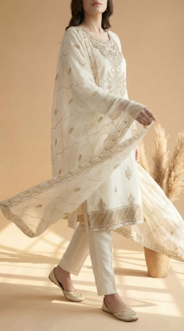 Anamira Premium Ivory Embroidered 3-Piece