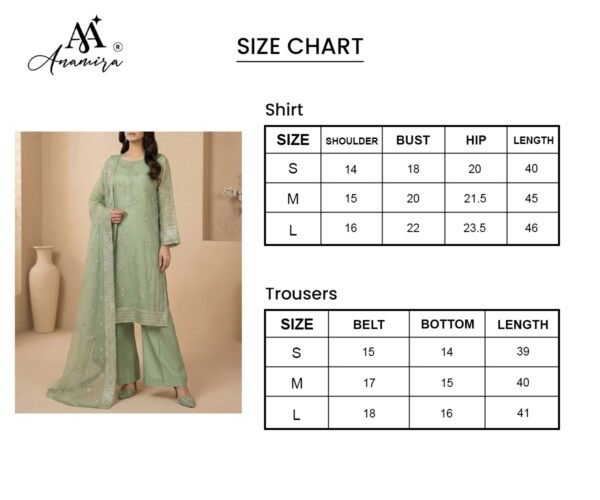 Embroidered 3 Piece Pistachio Green