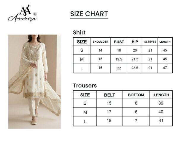 Anamira Premium Ivory Embroidered 3-Piece