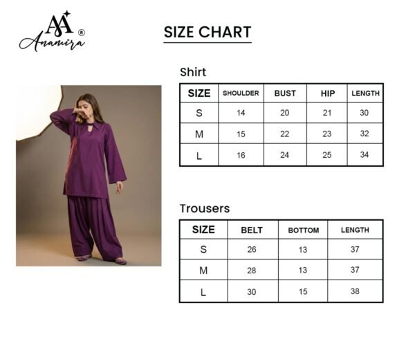 Anamira Plain Casual 2-Piece – Plum Purple