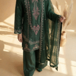 green original Luxury Embroidered 3-Piece – Emerald Green