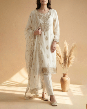 white image expanded Anamira Premium Ivory Embroidered 3-Piece