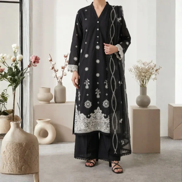 Elenor Lawn Stitched Suit