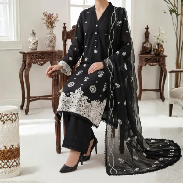Elenor Lawn Stitched Suit